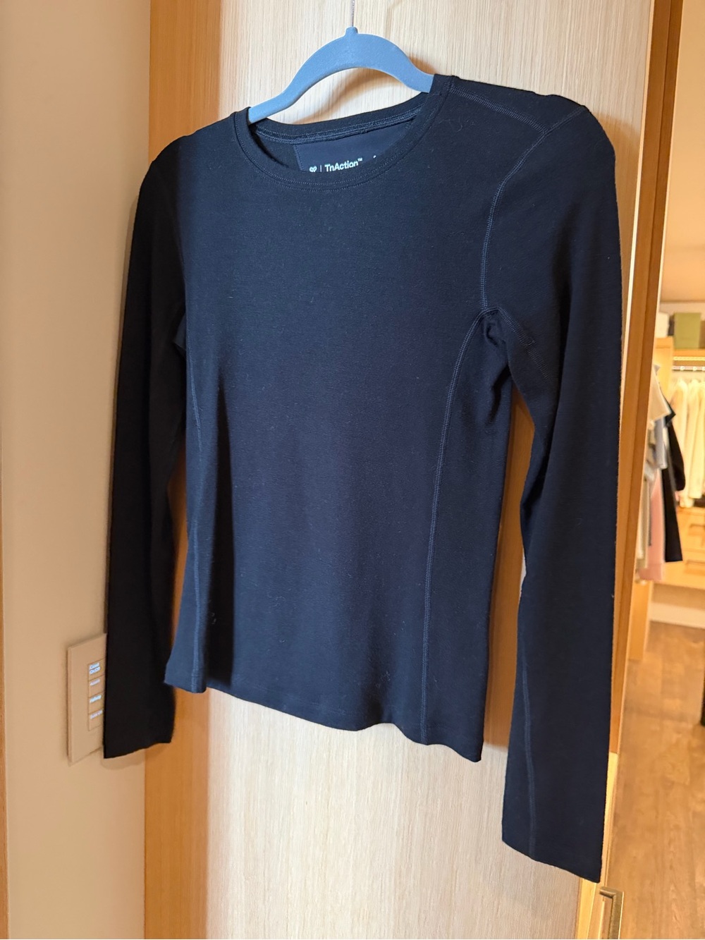 Aritzia TNA Wool Blend Black Long-Sleeve Top